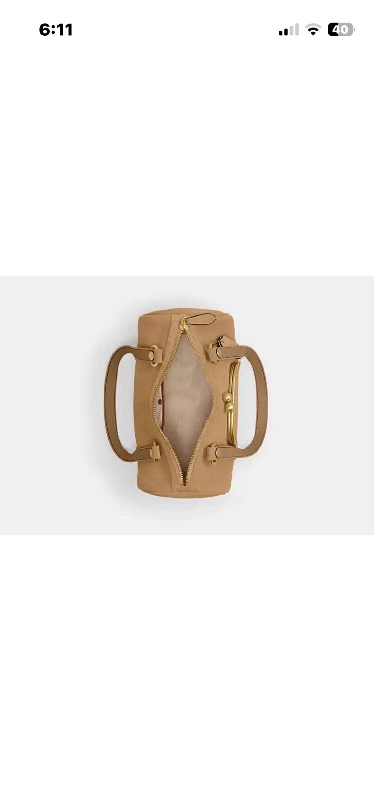 Coach Kisslock Barrel Bag In Soul /Tan Suede Brass Hardware Nwt 💕