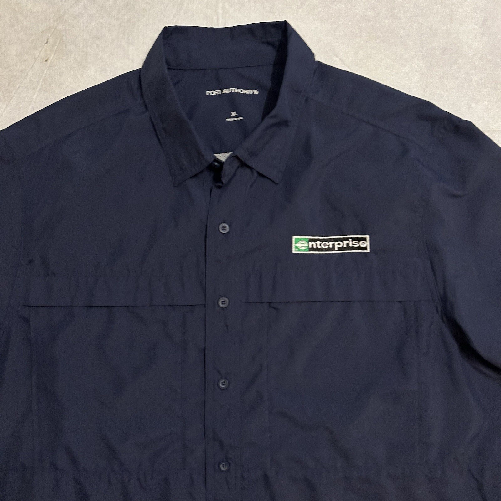 Enterprise Rent-A-Car Button Down Vented Shirt Men’s XL Blue Employee Uniform