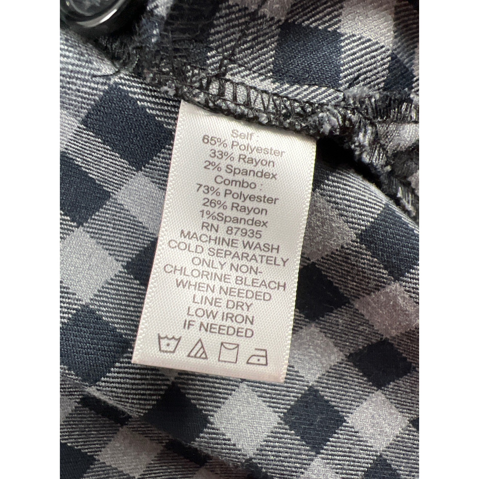 LOGO Lori Goldstein Plaid Jacket Womens 1X Navy Gray Black Mixed Media Snap Zip