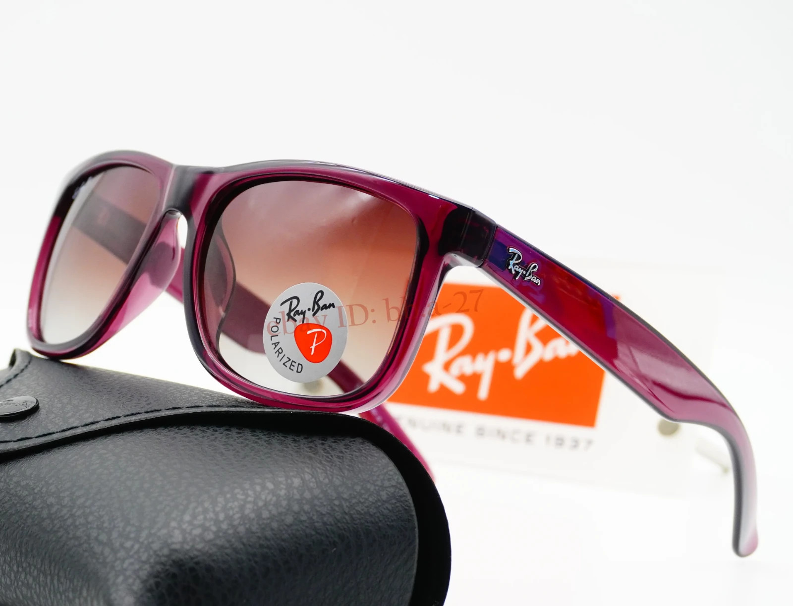 Ray-Ban Justin RB4165 54 mm Transparent Dark Brown Polarized Gradient Sunglasses