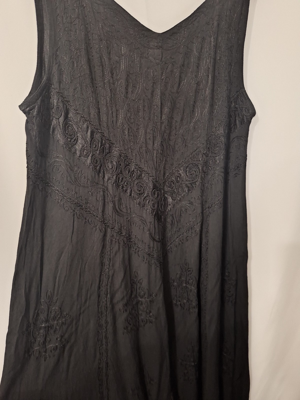 Holyclothing Embroidered Boho Maxi Dress Sz XL/1X Black Whimsigoth Cottagecore