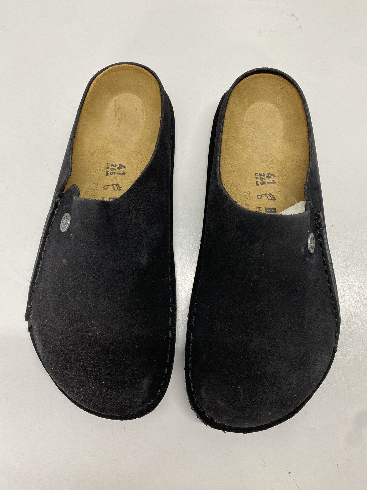 Birkenstock Unisex Zermatt Premium Suede Leather Clogs Size L10, M8 Black
