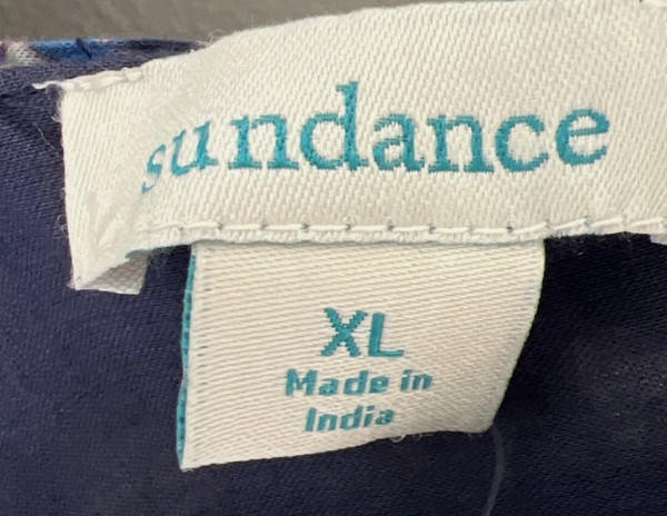 NWT Sundance Catalog Blue Short Sleeve Midi “Sechura Dress” Size XL $178