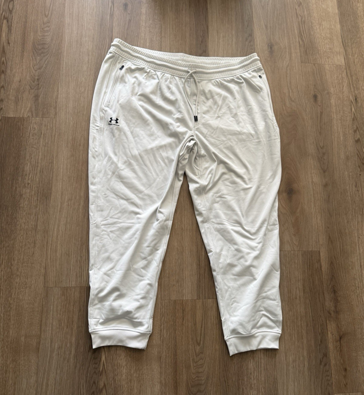 Under Armour Men’s 4XL Big & Tall White Jogger Pants Drawstring Pockets