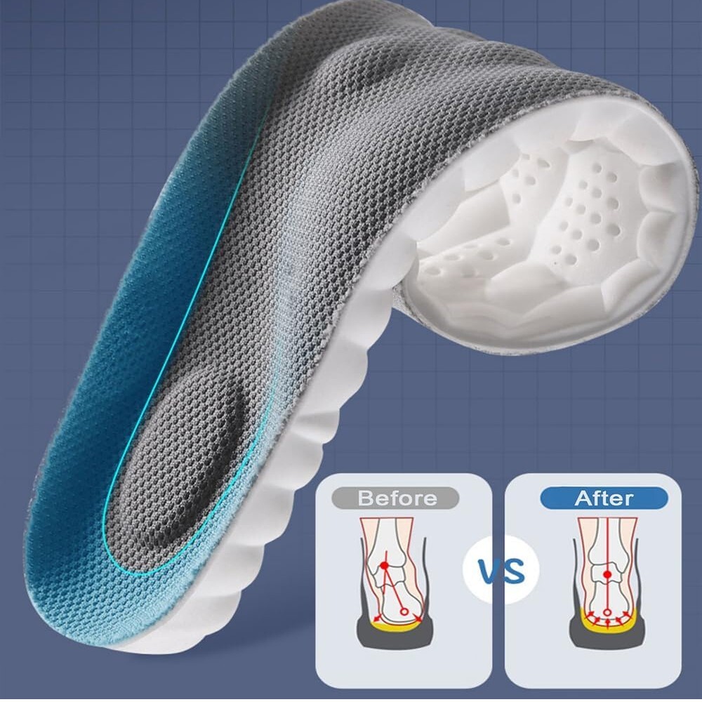 4D Massage Sports Insoles – Ultra Soft, Shock Absorption & Breathable Comfort