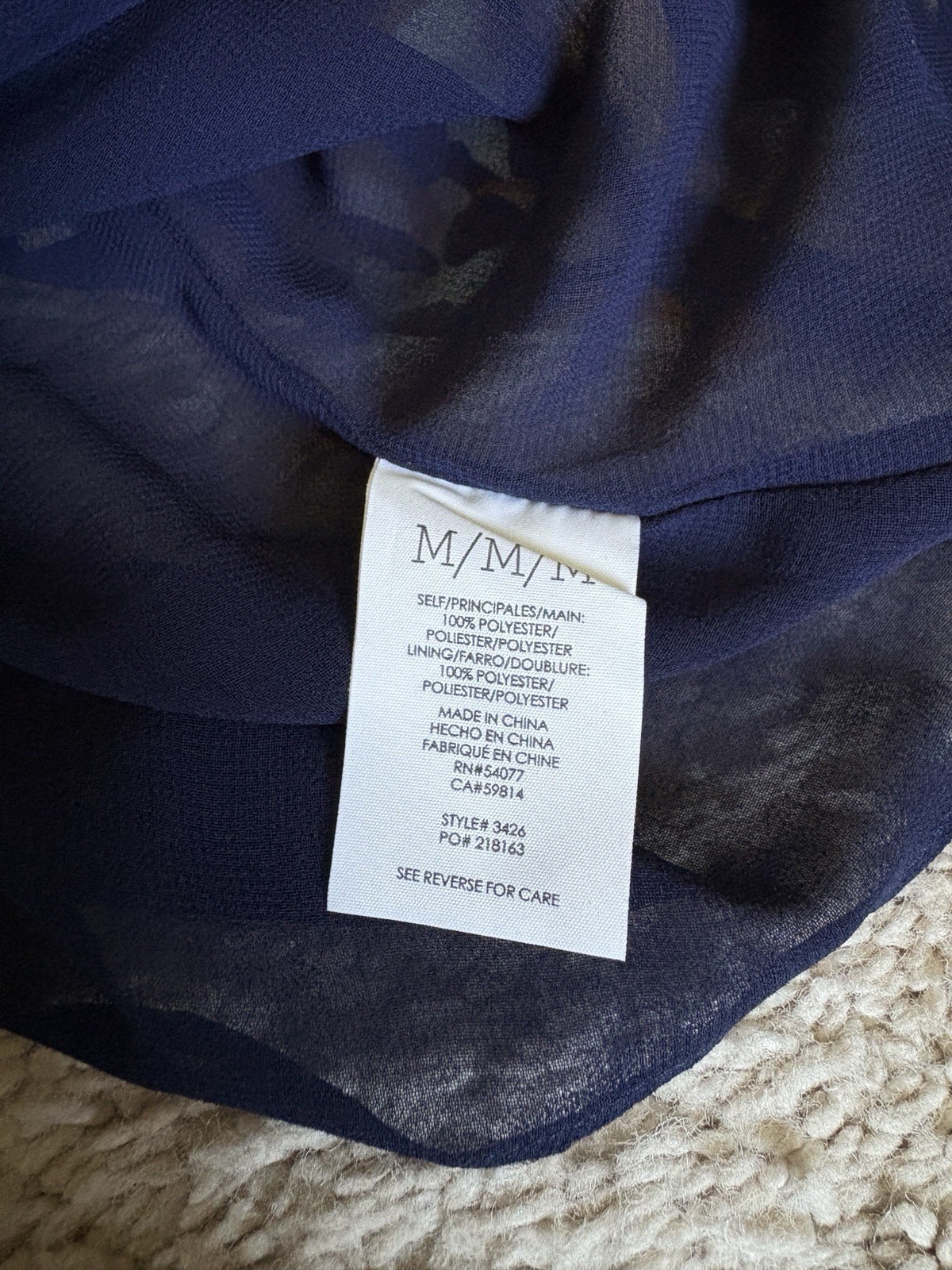 Cabi Navy Medium Floral Sheer Blouse – Blue & Mustard
