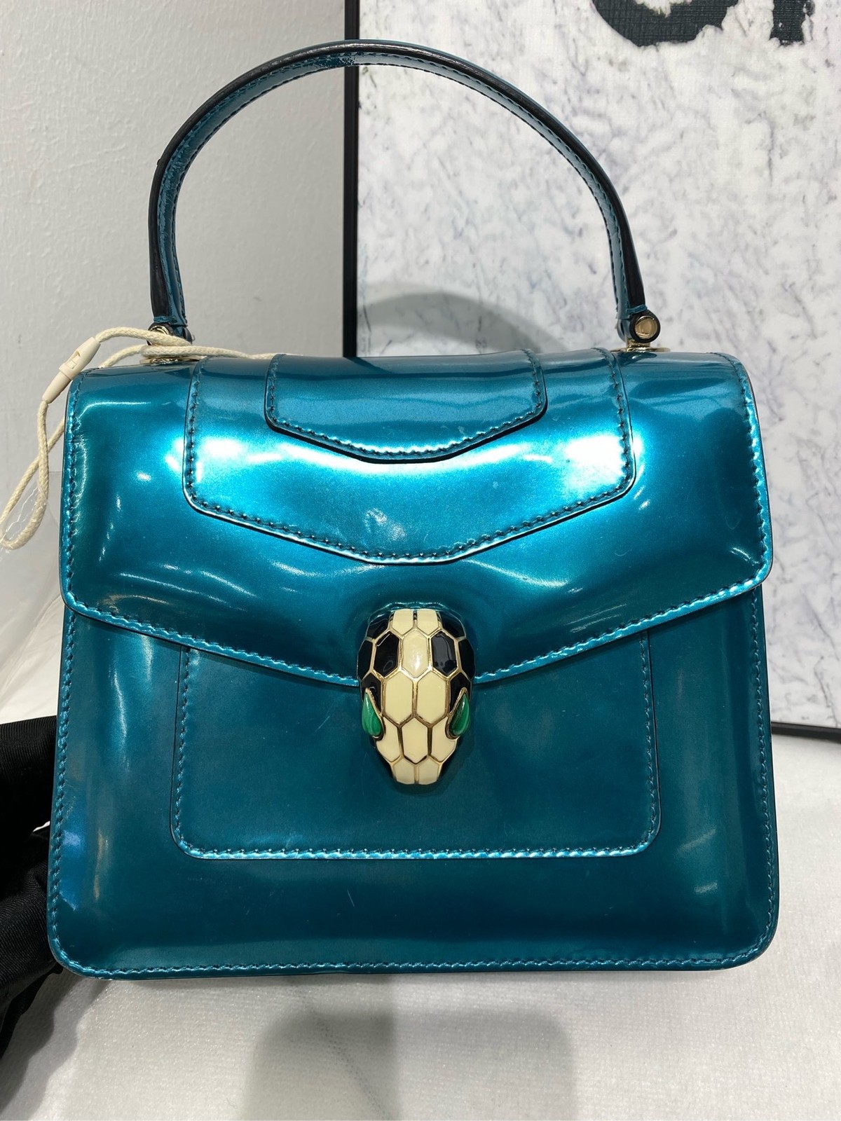 Bvlgari Pre-Owned Authentic Satchel Blue 18*16*9.5 cm – 7.1*6.3*3.7 inches