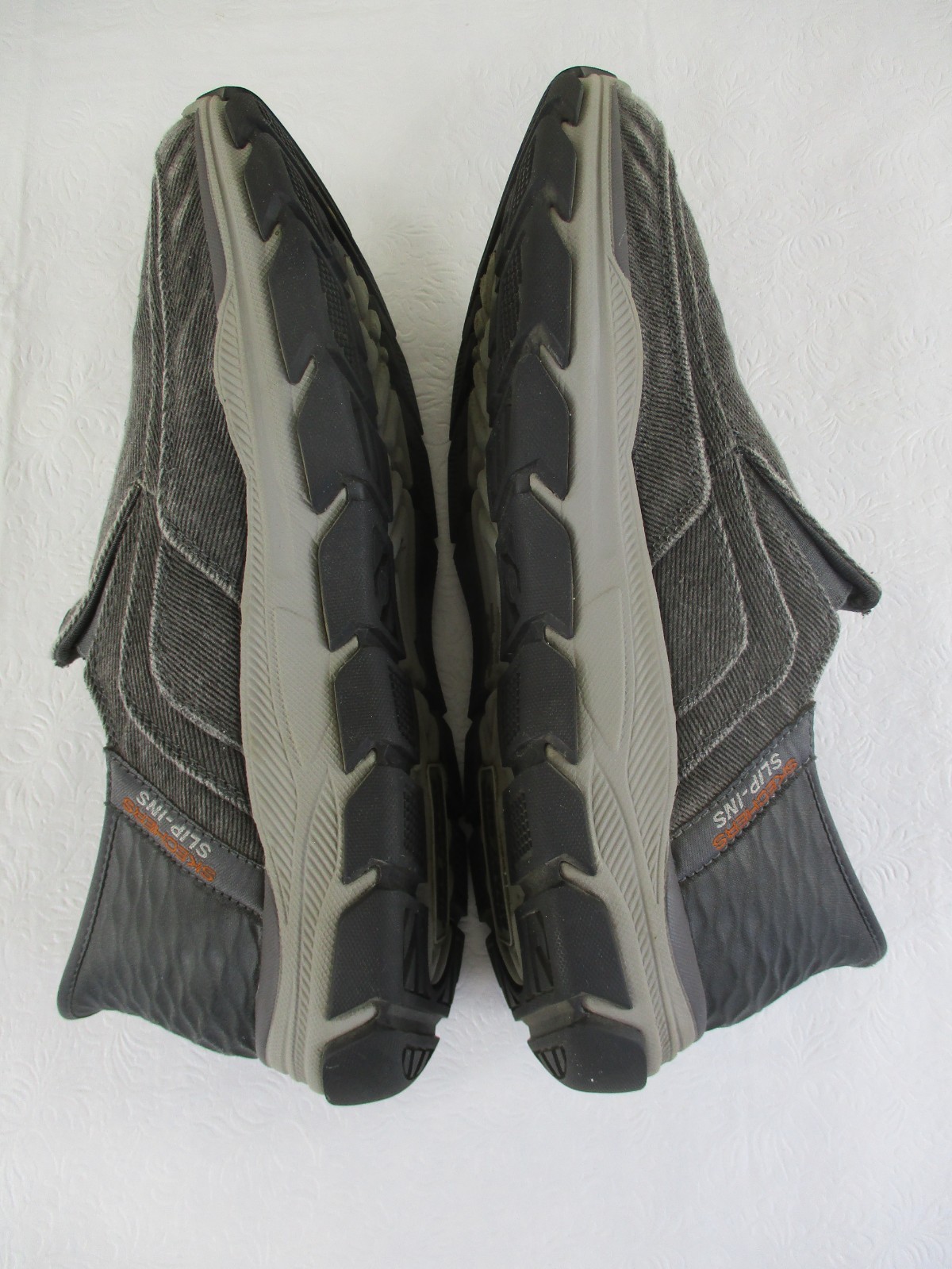 Skechers Slip-ins Men’s 12 Gray Canvas Shoes Respected Holmgren Extra Wide