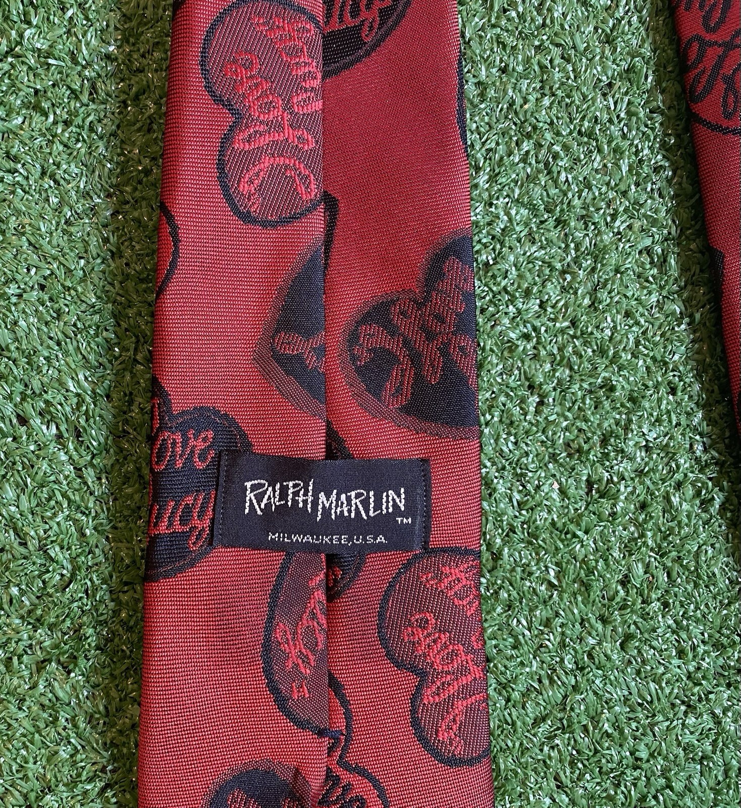Vintage 90s I Love Lucy Mens Neck Tie All Over Print Ralph Marlin Lucille Ball