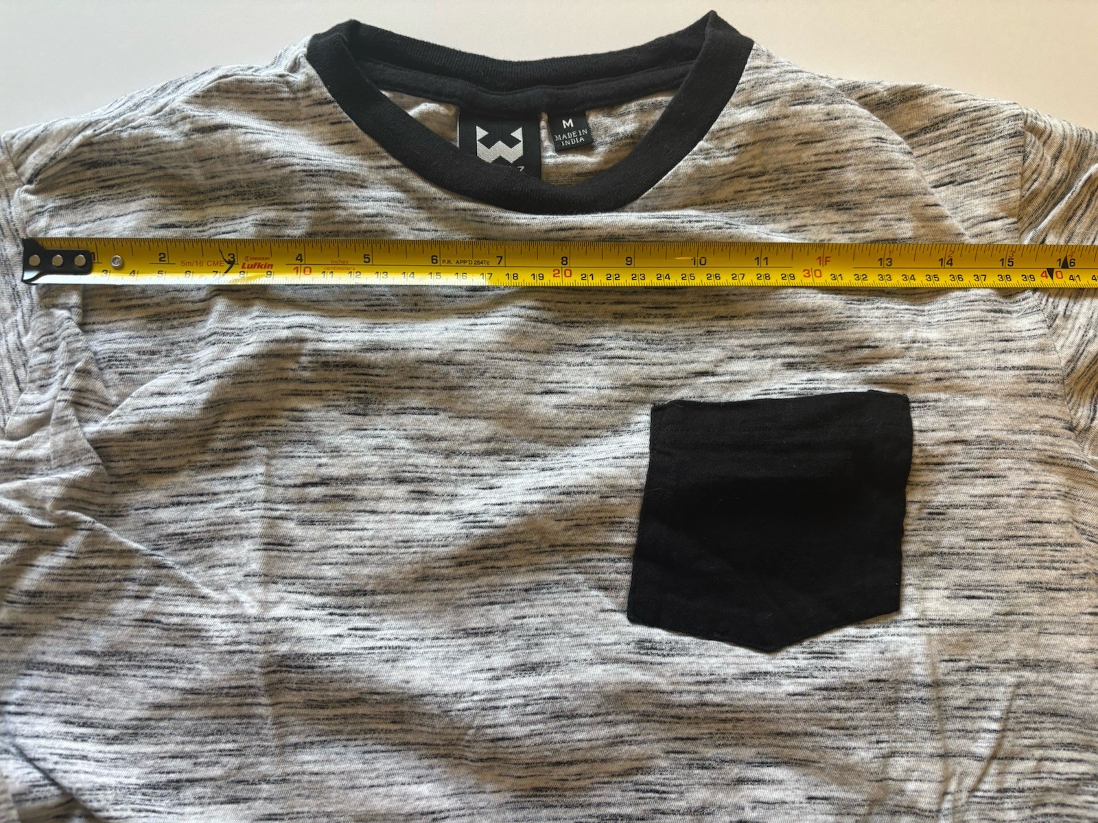 Men’s WXYZ Pocket Tee Medium Gray Designer Cruise Wear Short Sleeve Shirt
