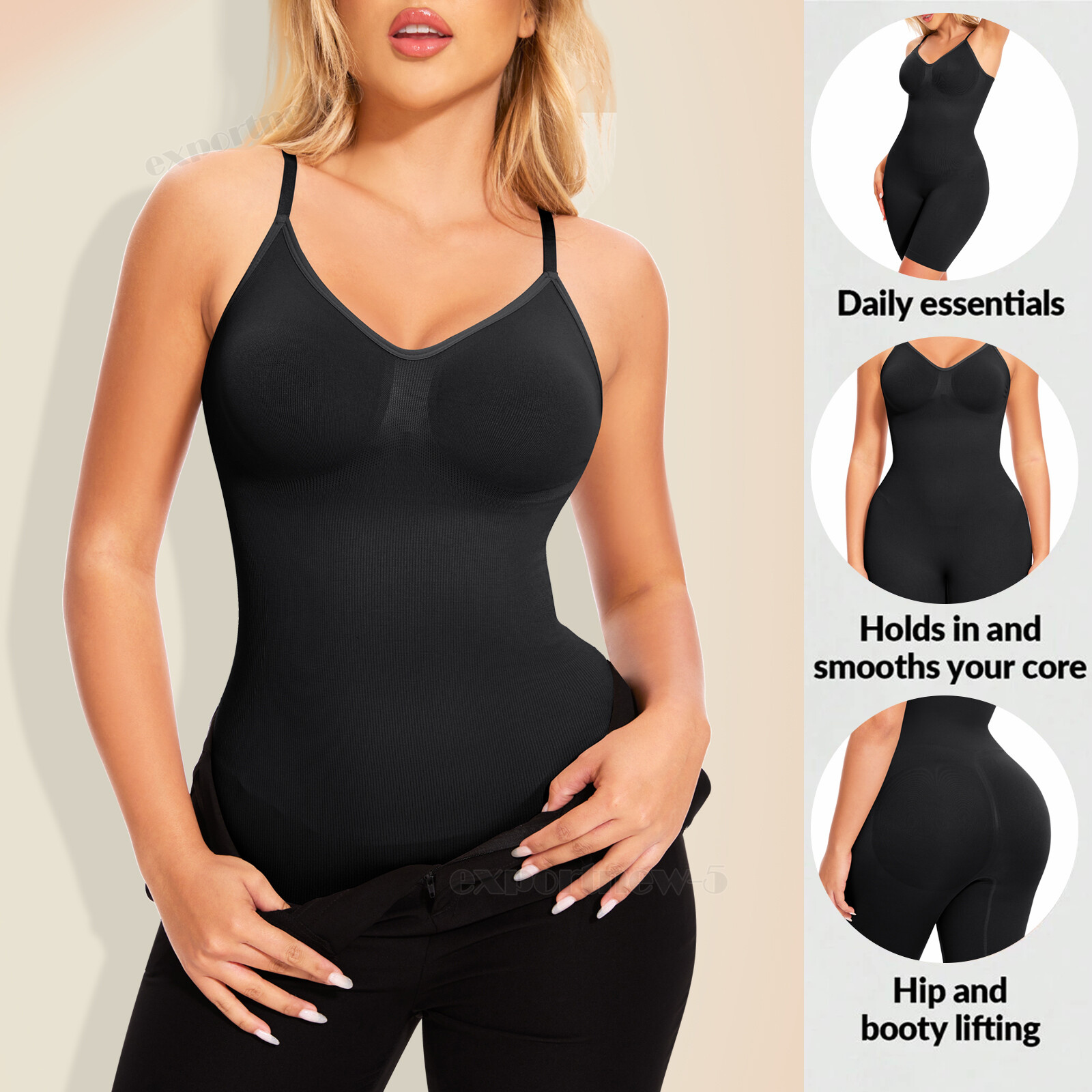 Tummy Control Bodysuit Sculpting Body Shaper Tank Top Shapewear Snatched Waist