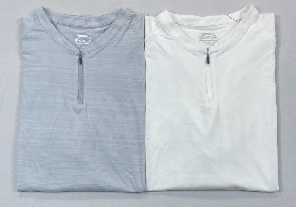 Women’s Slazenger Hydro-Dri UPF 30 Tech Blade Textured Short Sleeve Zip Golf Shi