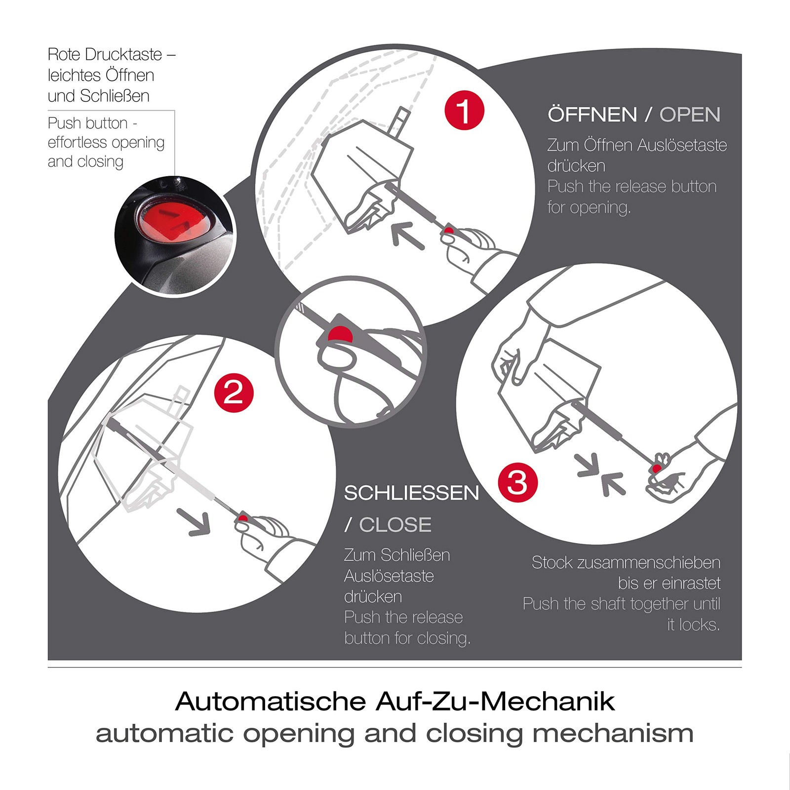 Pocket Umbrella T.400 Duomatic Uni-Automatic Open-Stormproof-Windproof-S…