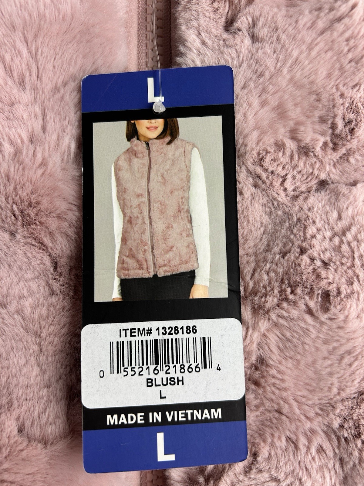 Original Nicole Miller Reversible Quilted/Puffer Zip Vest Blush Women L 1328186