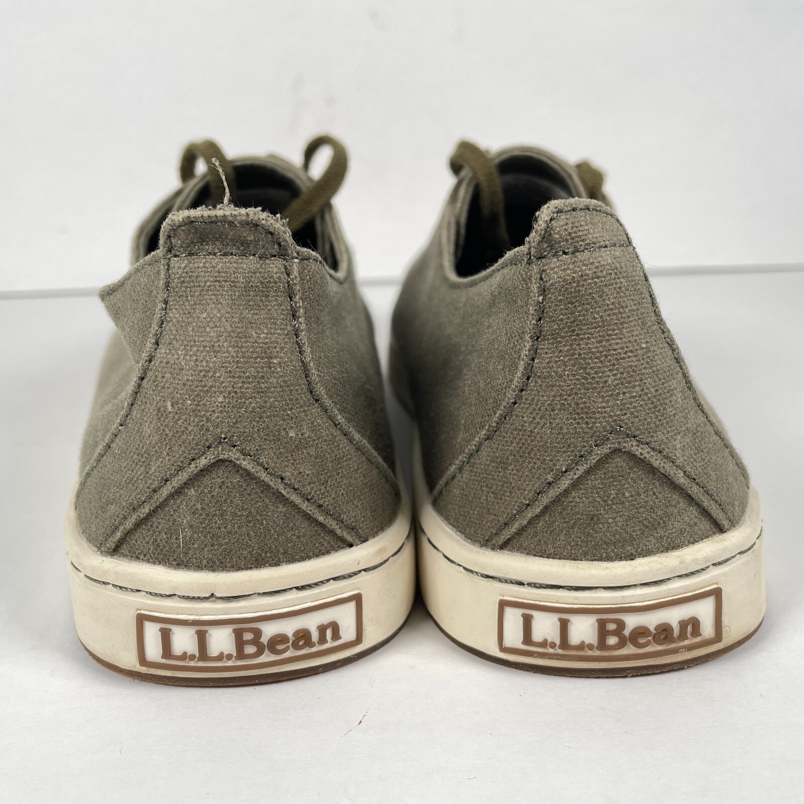 LL Bean Campside Loafers Womens Size 9.5 M Olive Green Canvas Casual Shoes