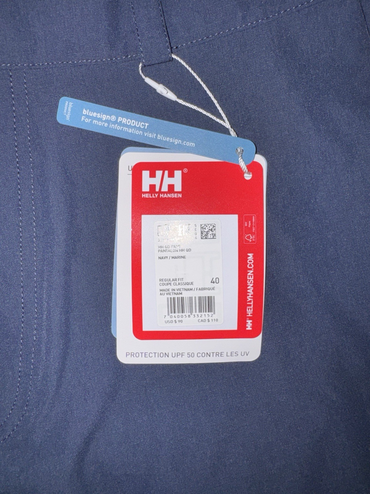 Helly Hansen – Men’s Quick Dry (QD) Pants – Brand New w/ Tags – Size 36R – Navy