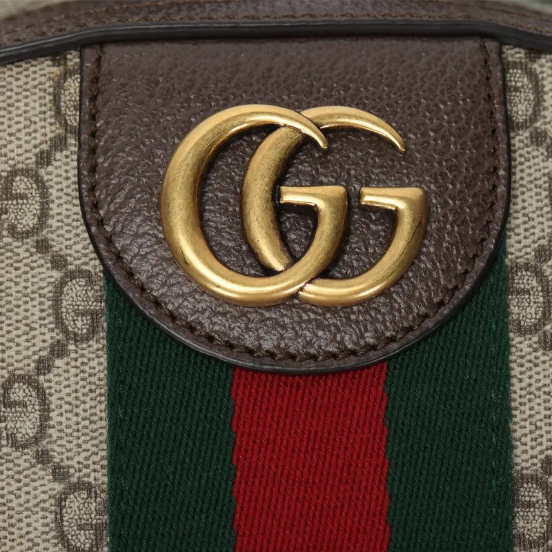 Gucci Ophidia Vintage Logo Striped Ribbon Backpack Small Unisex 8.6x6x11.4 in