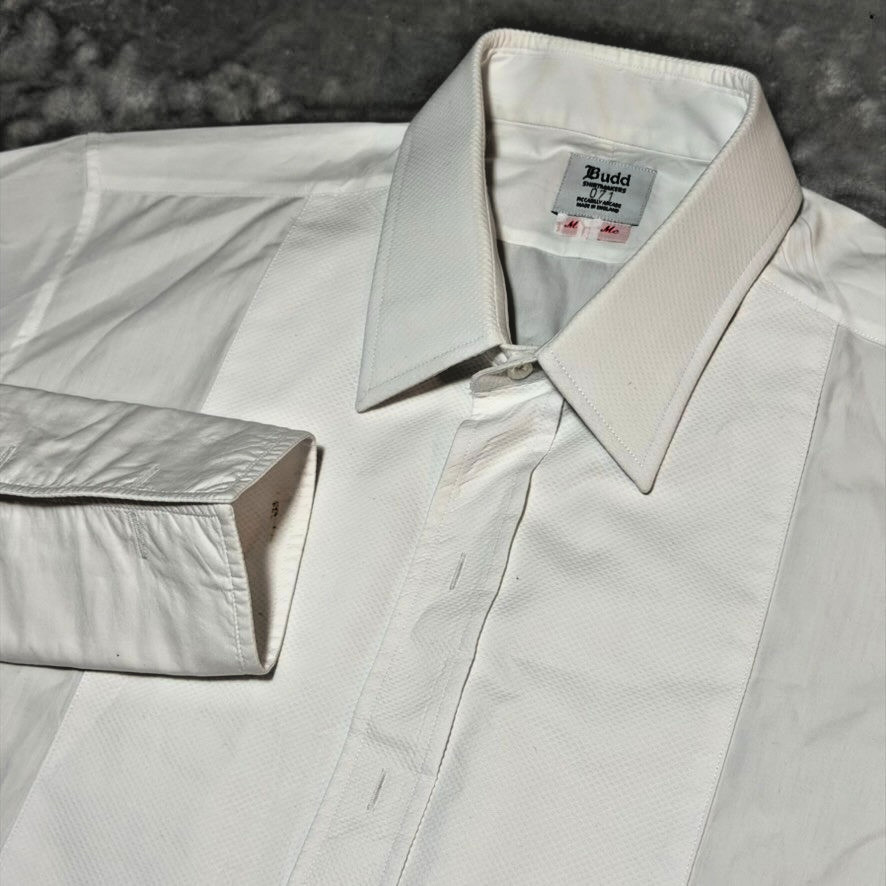 Budd Shirtmakers Classic Fit Fly Front Double Cuff Dress Shirt Mens 2XL Tall