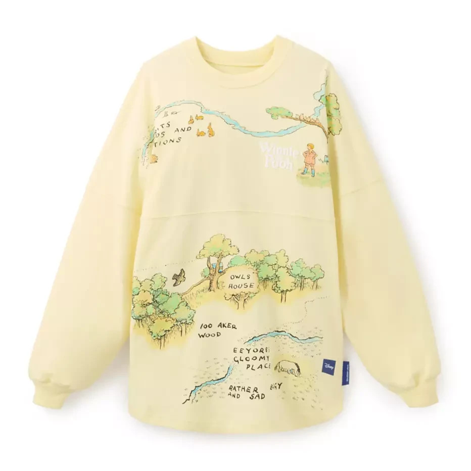 Disney Parks Winnie the Pooh Hundred Acre Wood Map Adult Spirit Jersey NWT Robin