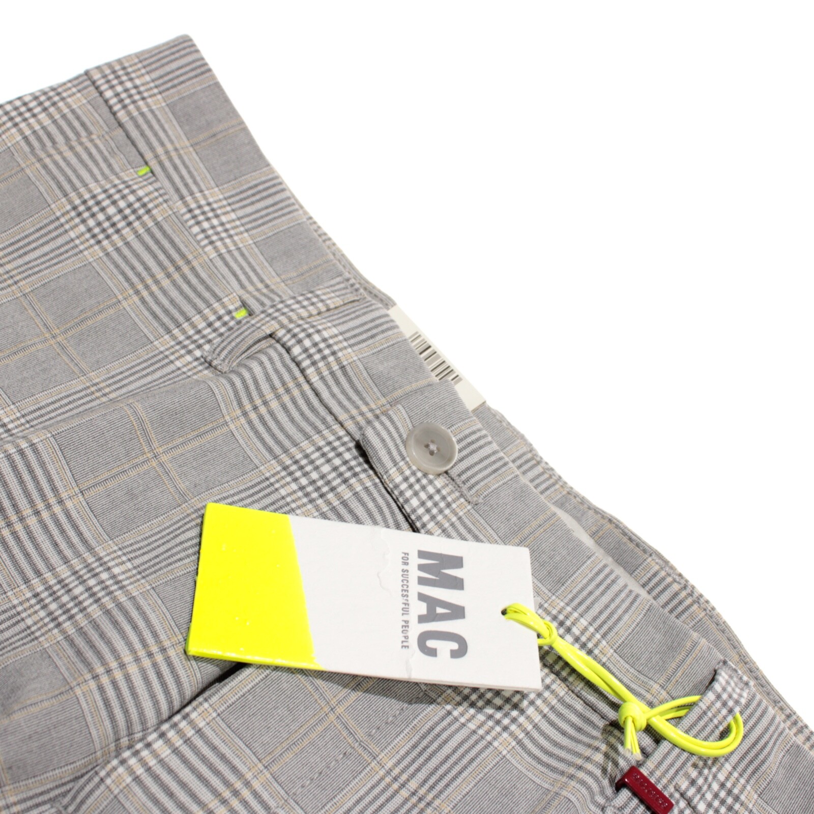 Mac Jeans NWT Chinos / Casual Pants Size 34 US In Gray Plaid Polyester Blend