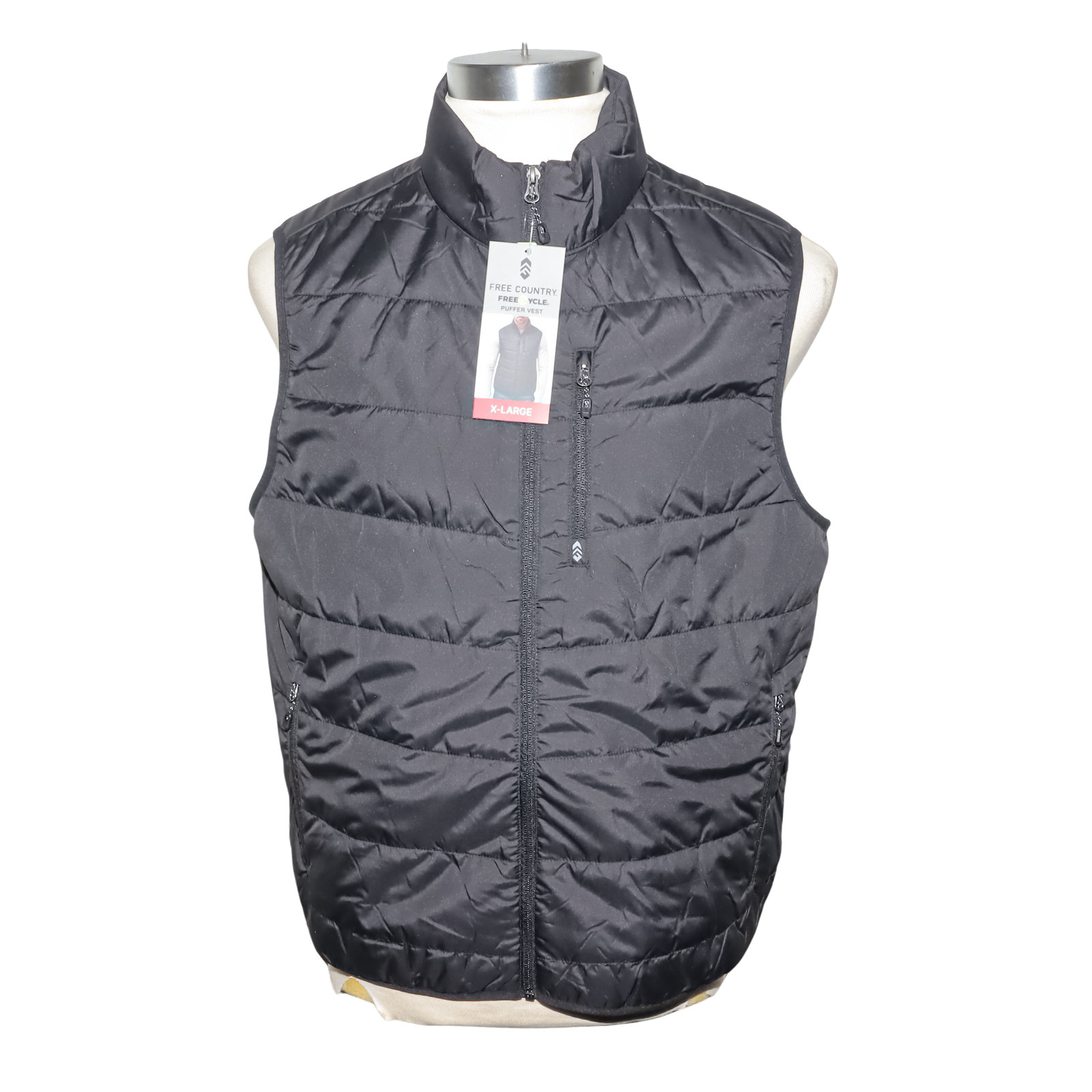 Free Country Men’s Super Light Poly Maple Creek Puffer Vest Black Size XL