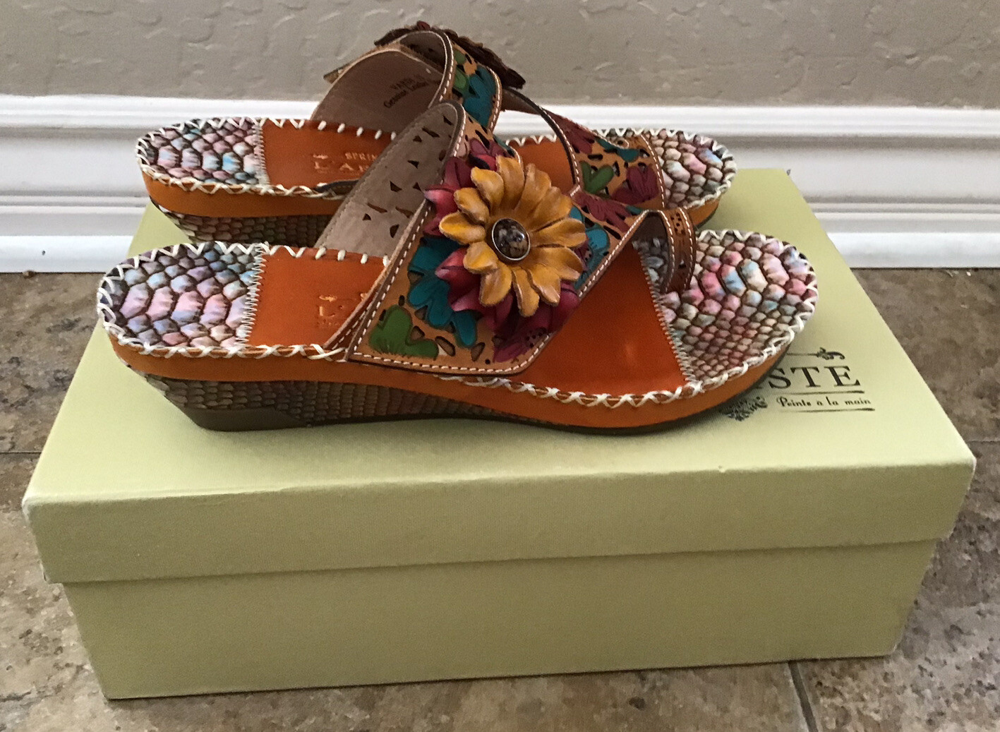 Spring Step L’Artiste Women’s Vardi Slide Sandal Camel EU 35 / US 5