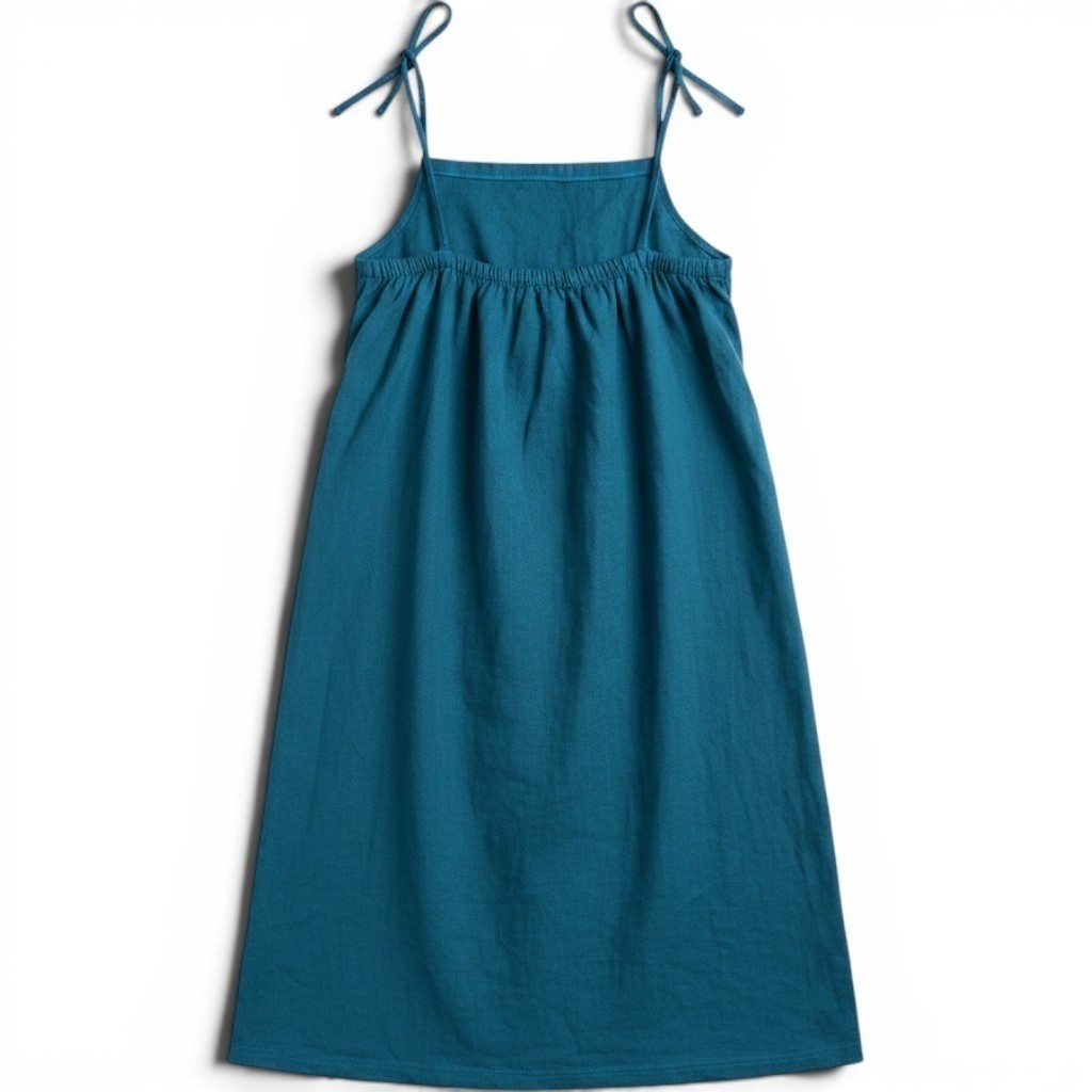 Vitamin A Teal Blue Linen Blend Halter Tie Back Swim Cover Up Mini Dress XL NEW