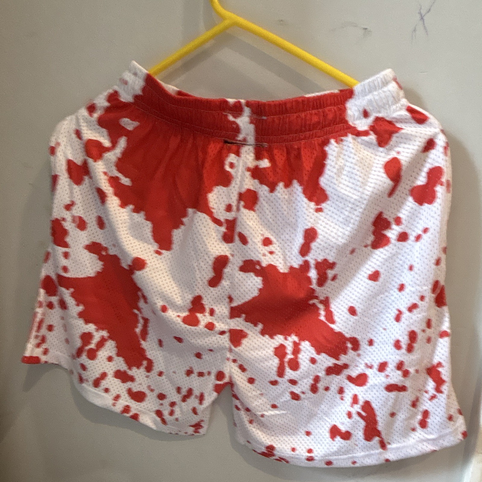Chinatown Market Men’s L Red/White Splatter Mesh Shorts Drawstring