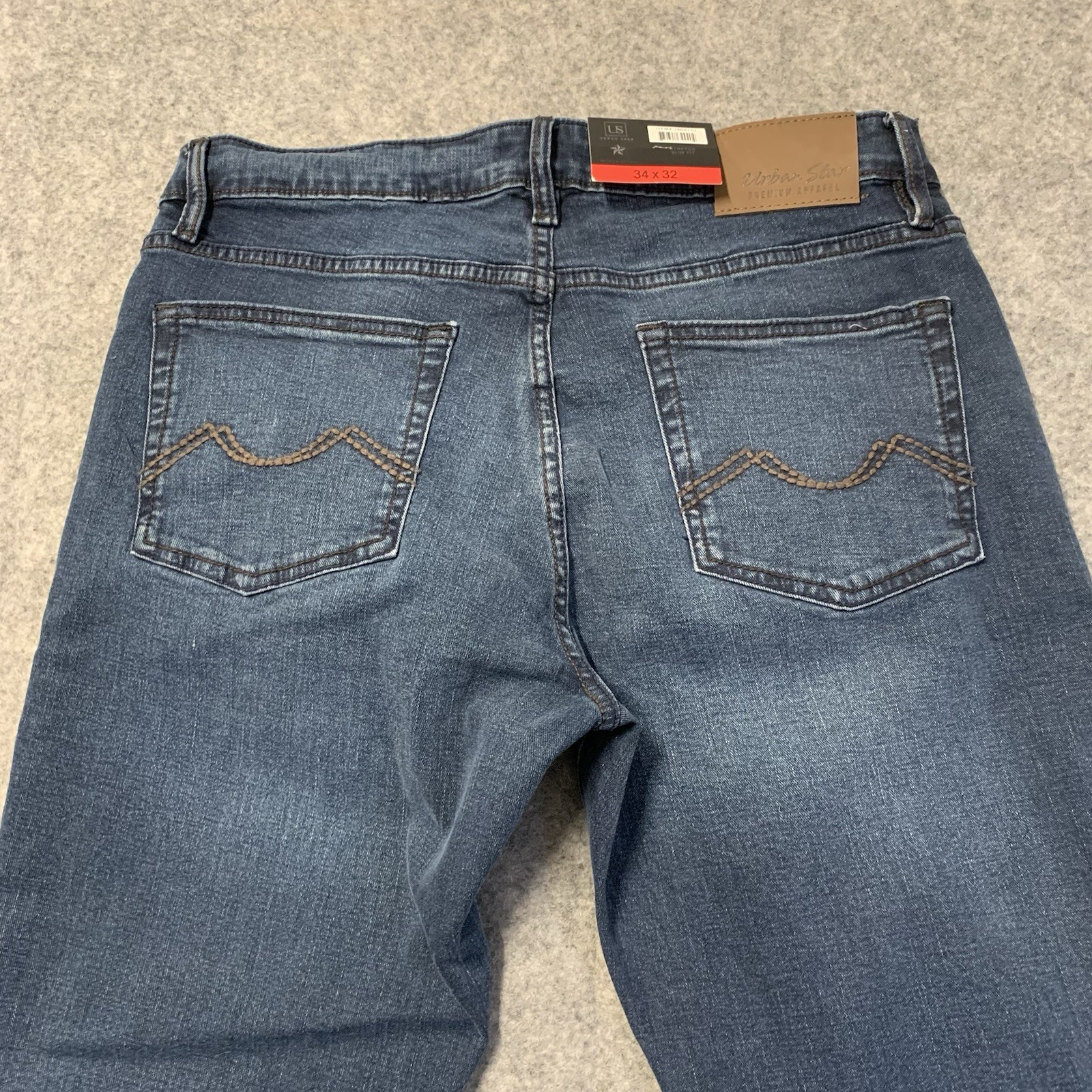 Urban Star Jeans Mens Blue Straight Stretch Various Sizes NEW