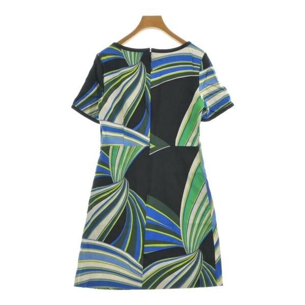 EMILIO PUCCI Womens Blue Black White Abstract Knit Dress 42 Auth