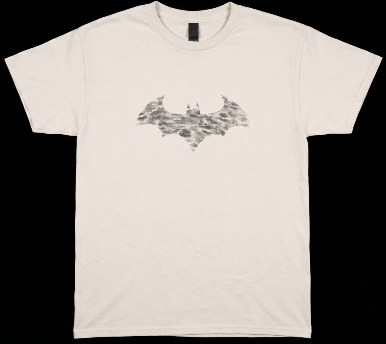 MEN’S TSHIRT: Batman DC Comics White Distressed Bat Logo Superhero LARGE L