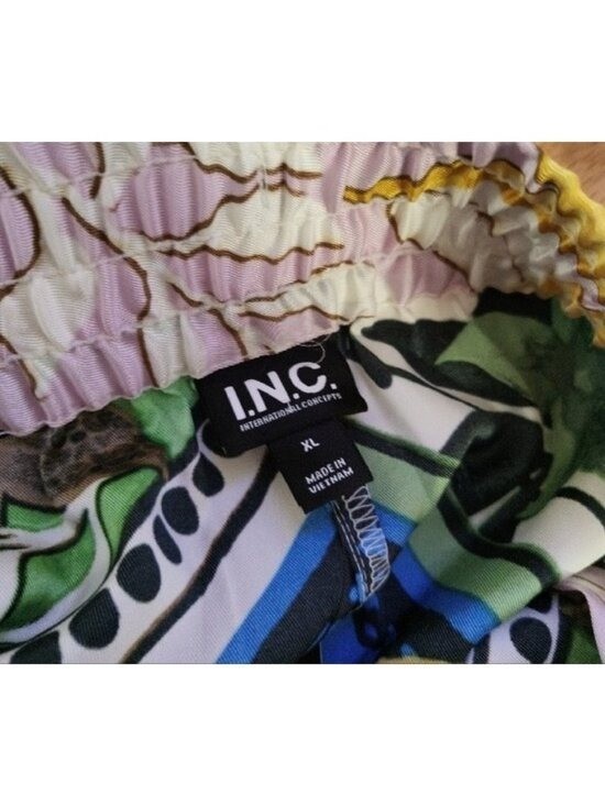 New INC International Concepts Floral Wide Leg Pants in Blue Green Pink XL