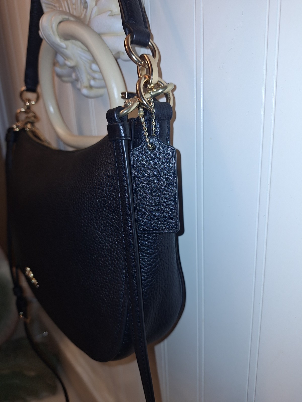 Coach Chelsea Black Pebbled Leather 2 Way Shoulder Crossbody Bag- 56819