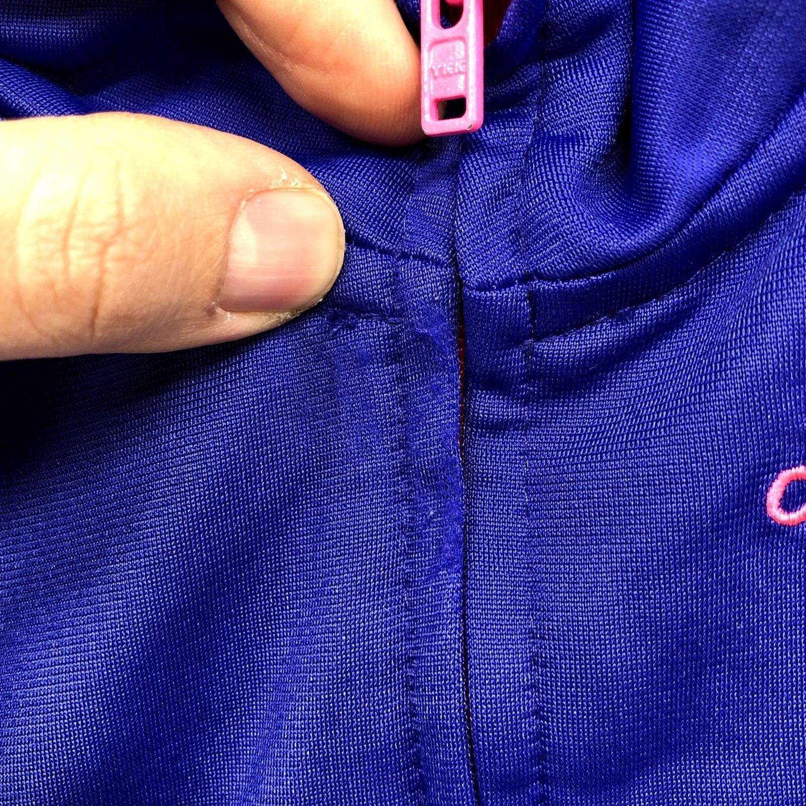 Adidas Baby 6M Girls Track Jacket Blue Pink 3 Stripe Active Full Zip