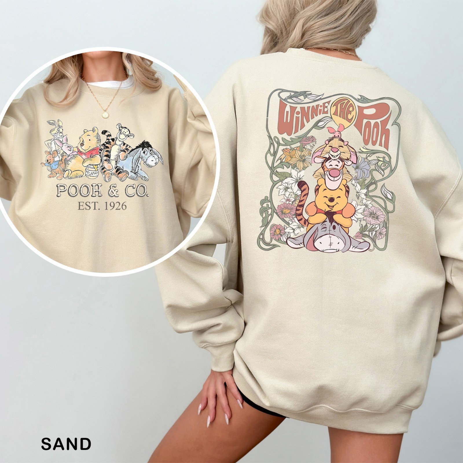 Winnie the Pooh Friends Sweatshirt, Pooh Tigger Piglet Eeyore Sweatshirt, 203103