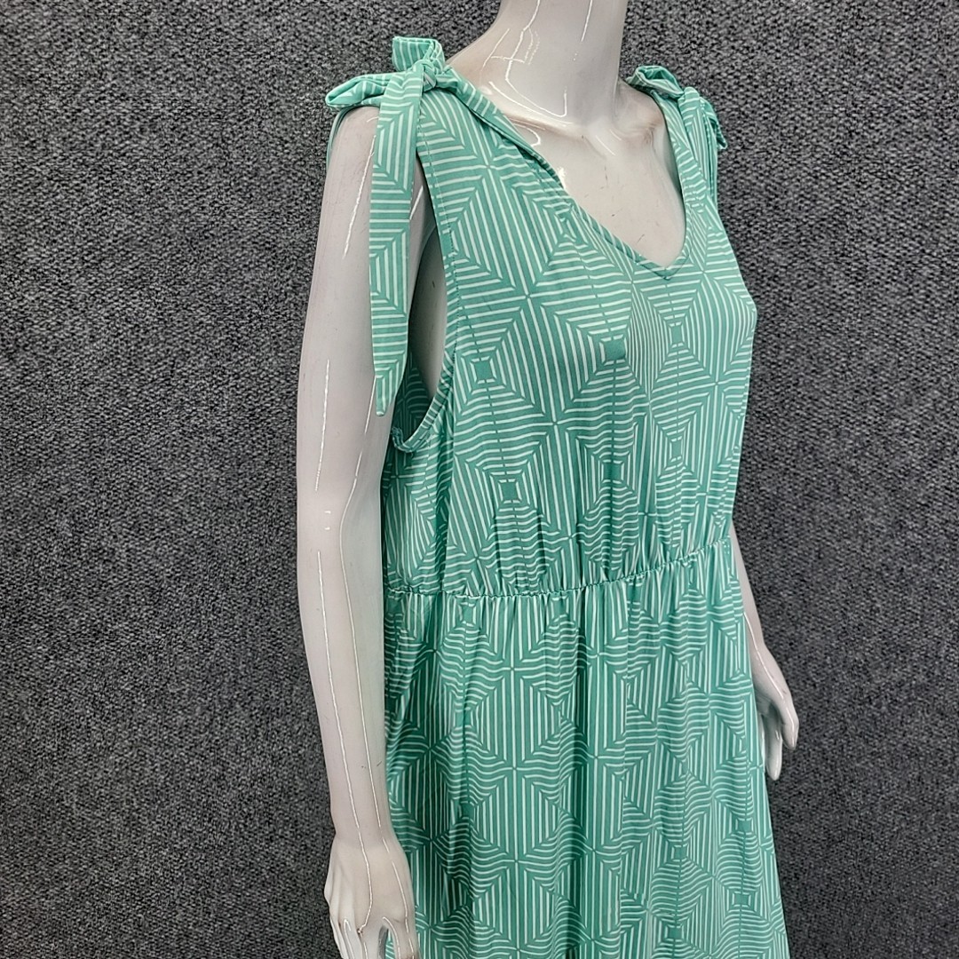 Stan Herman Womens Trendy Silky Jersey V-Neck Printed Gown Dress 1X Plus Size