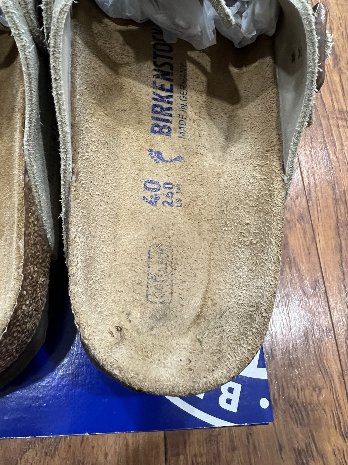 Birkenstock Boston Leather Suede Soft Footbed Taupe Narrow Fit Sz W9 M7