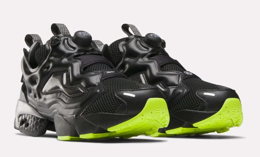 Reebok Aries InstaPump US 12 Men’s Black Silver Yellow Retro Fury 100208650 New