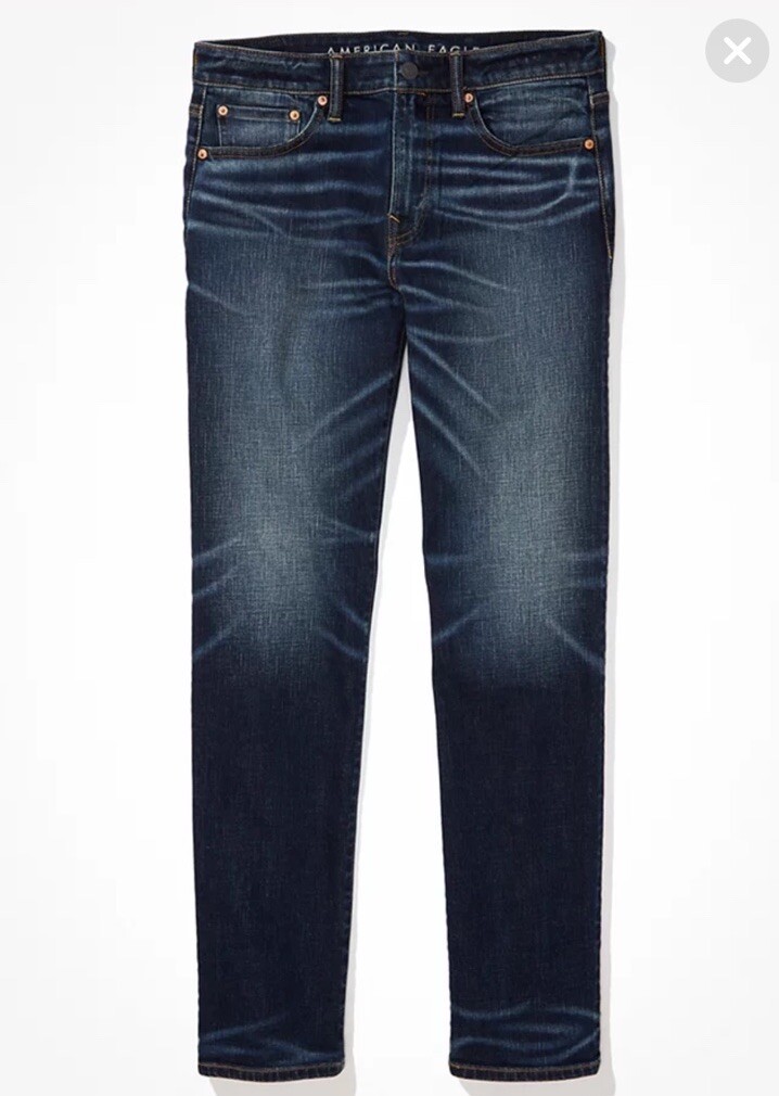 American eagle mens original Straight Airflex+ Dark wash blue 32/34 6496