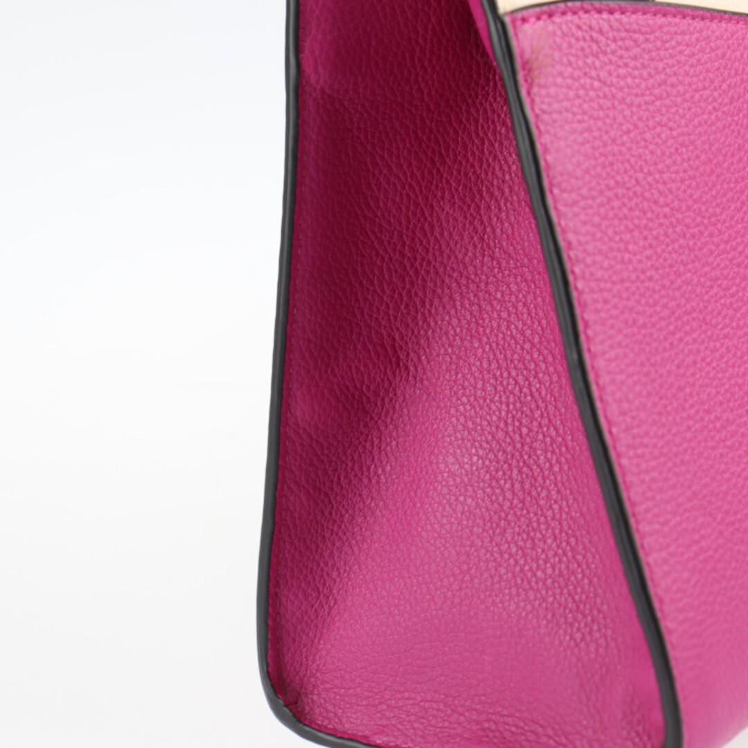Versace VIRTUS 2WAY Shoulder Handbag 1005960 Leather Magenta W:9.1 × H:7.9 in.