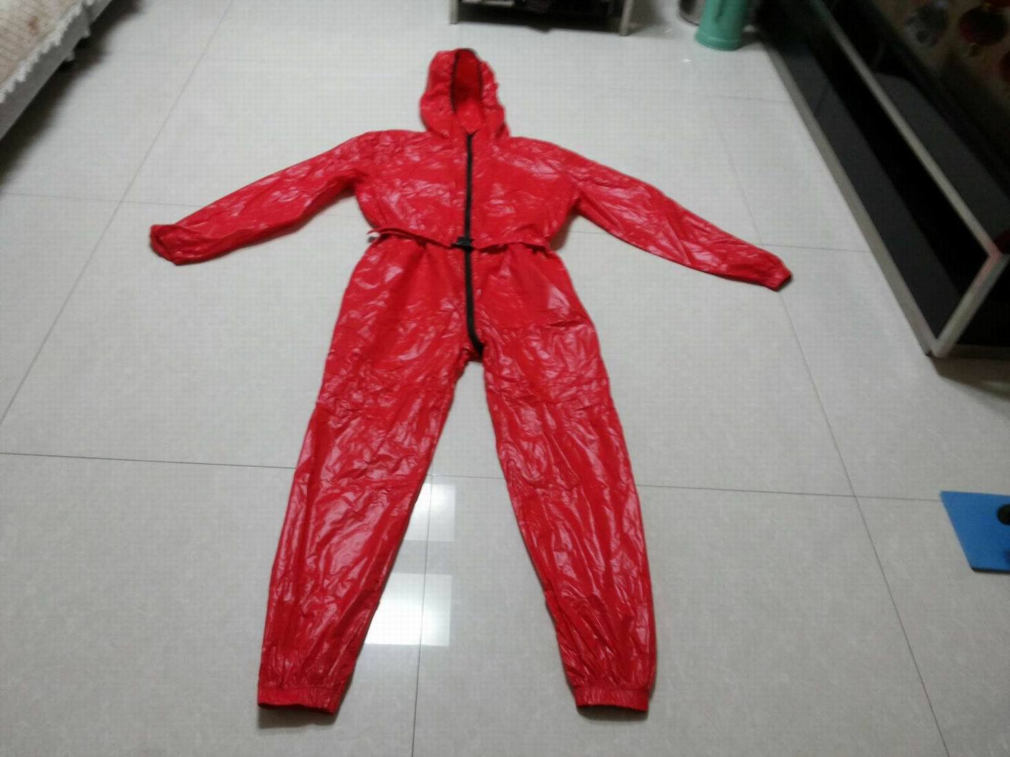 Unisex Shiny nylon Overalls Coverall Jumpsuit Set Overcoat Suit Wet-look XS-4XL