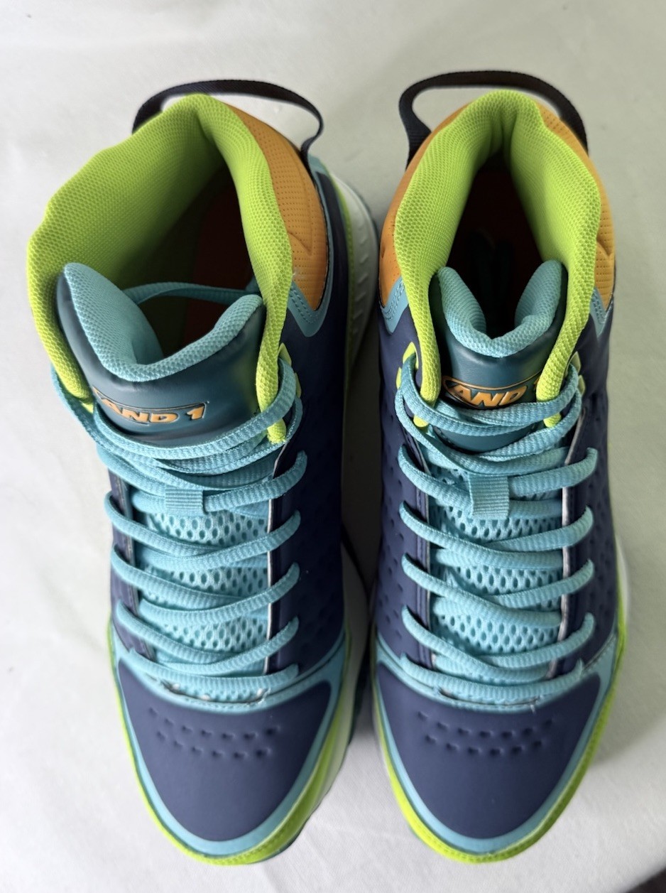 AND 1 Pulse 2.0 TPR Men’s Mid-Top Color-block Green/BlueSneaker New In Box