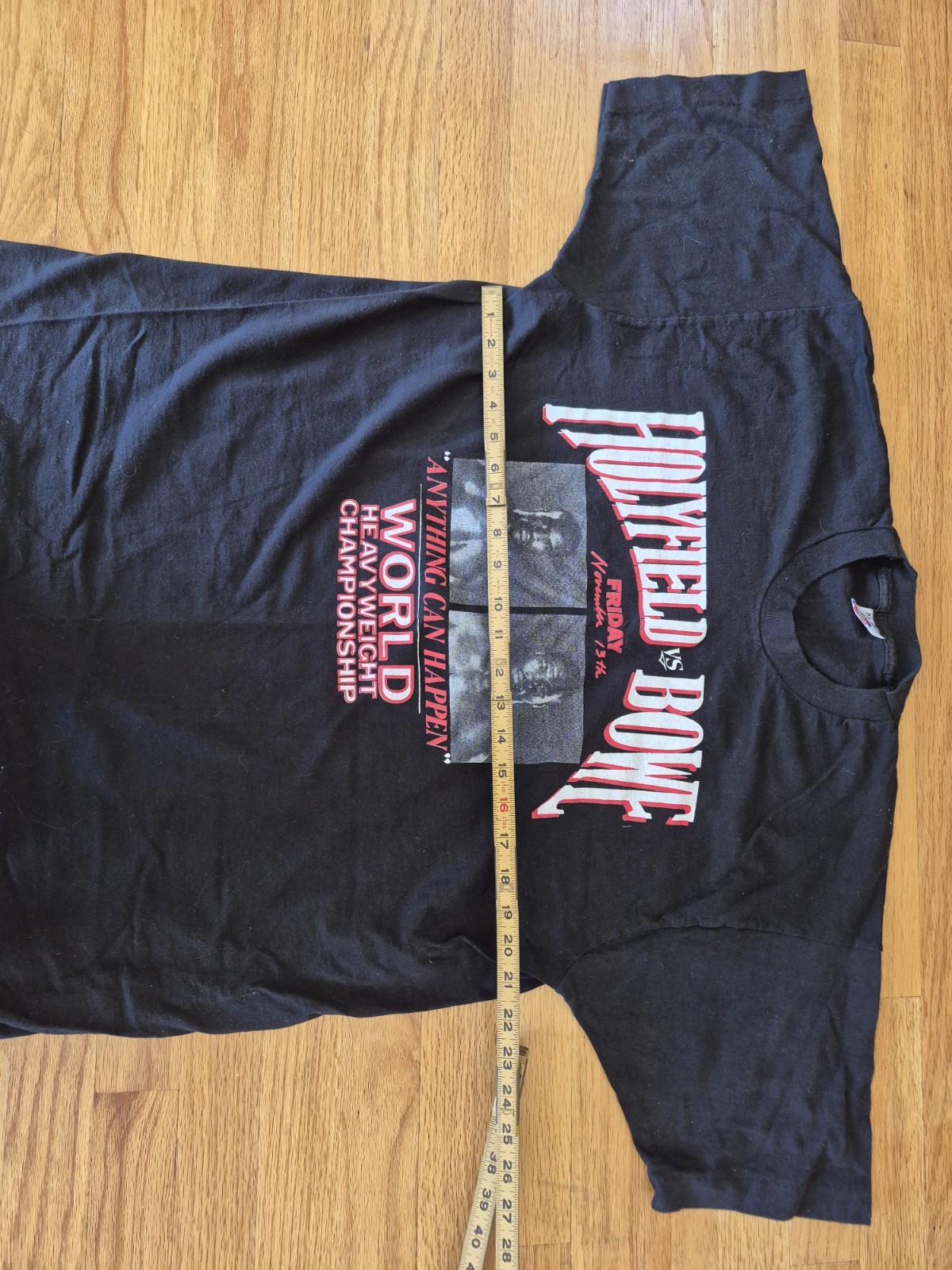 RARE Holyfield Vs Bowe 90s Boxing Promo Shirt Vintage Single Stitch XL USA Made