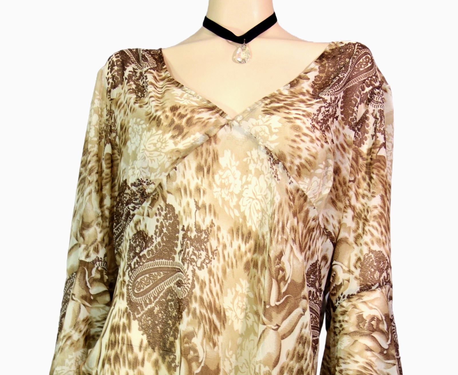 NANCY-K~Plus Size 3X Chiffon Y2K Super Boho Tunic Huge Dripping Batwing Sleeves