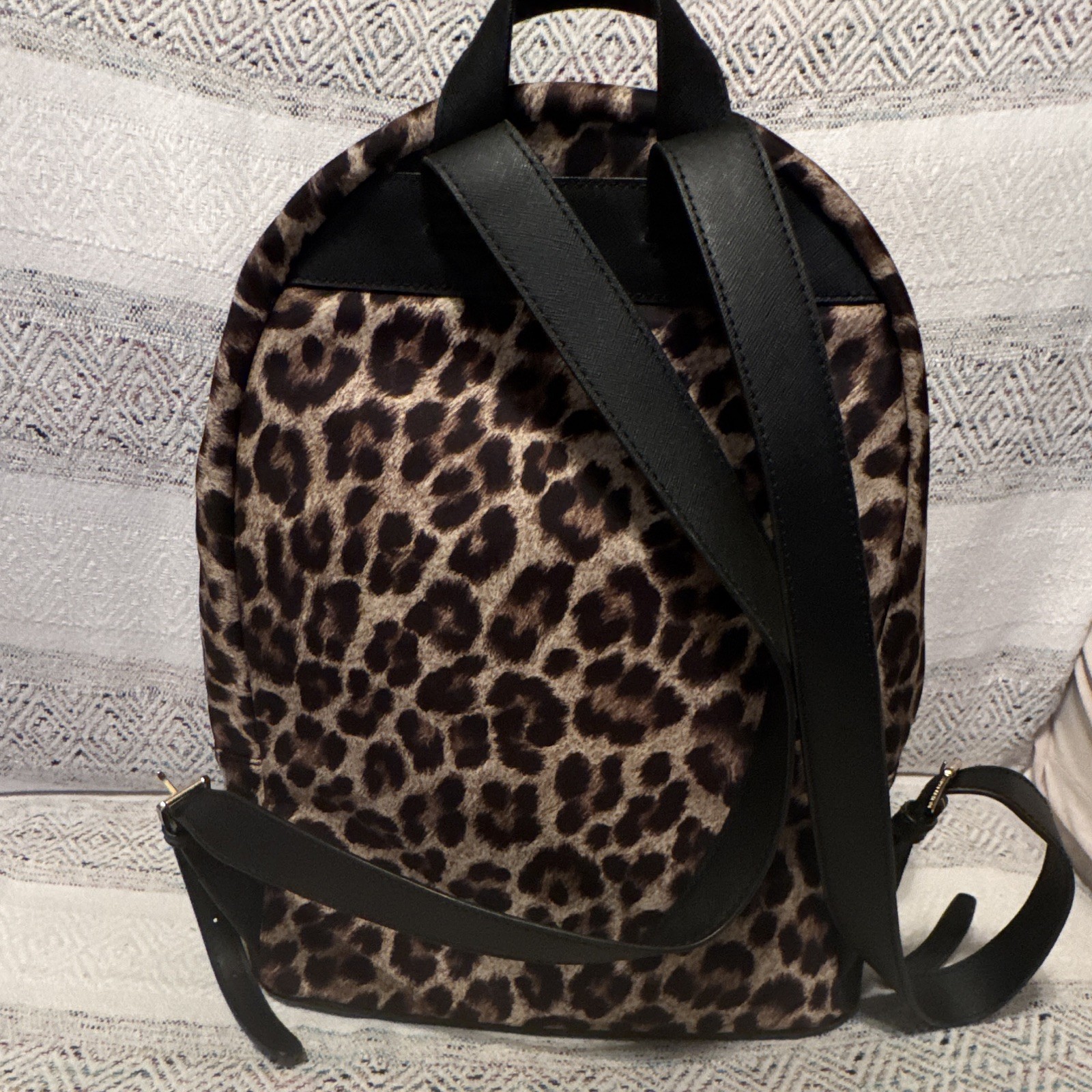 MICHAEL Michael Kors Leopard Print Backpack Brown/Black Gold Hardware