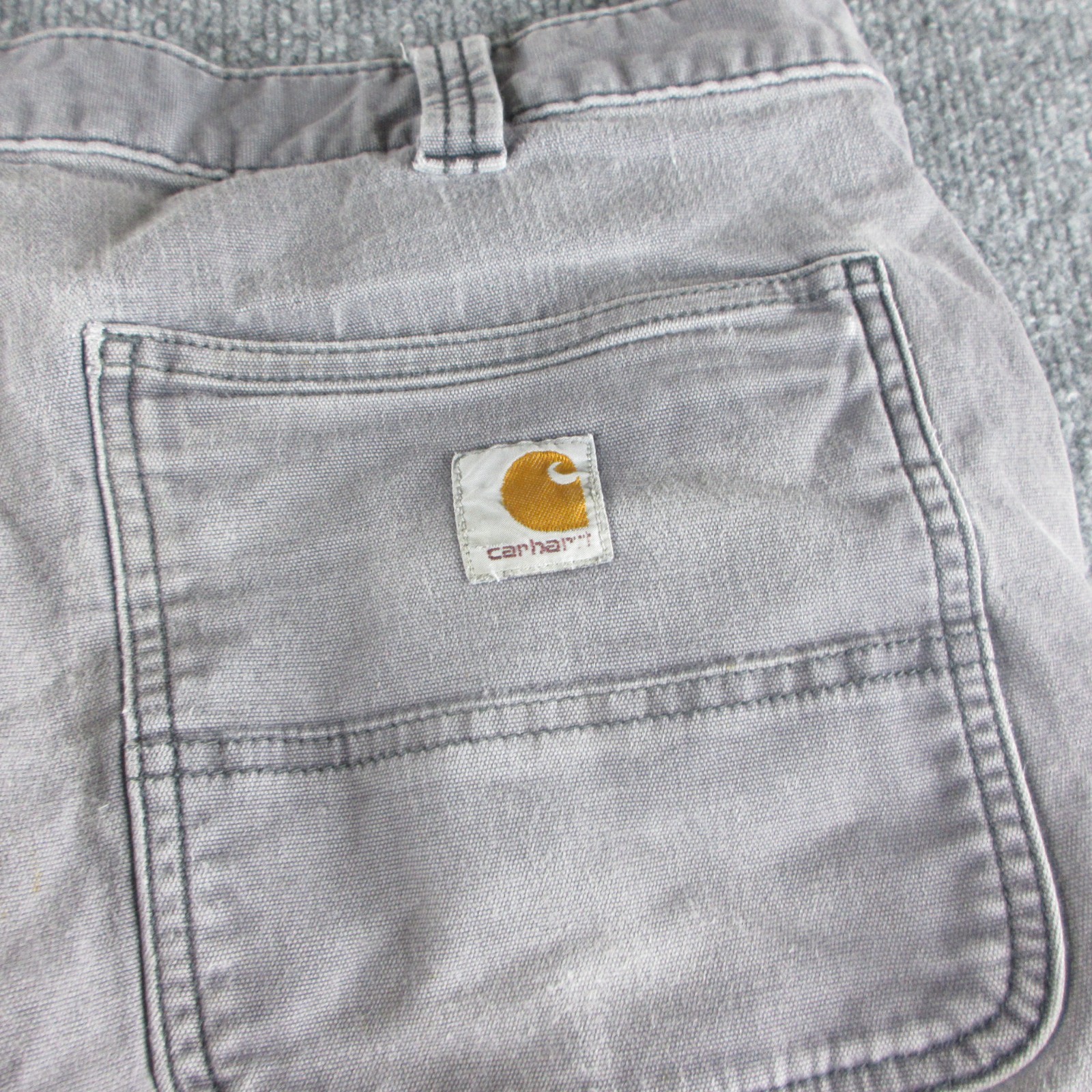 Carhartt Pants Mens 36×28 Gray Double Knee Relaxed Fit Workwear 102802-029 *