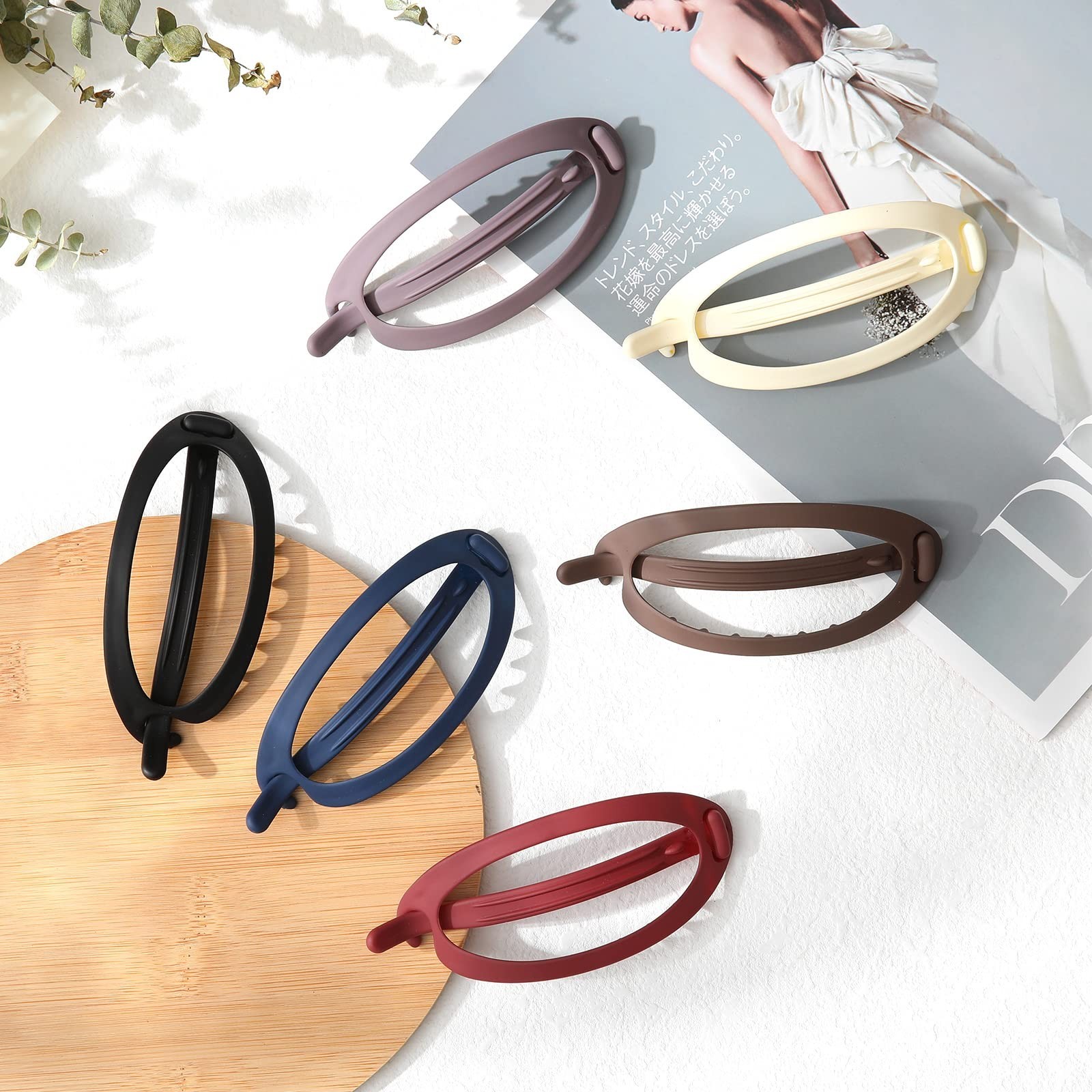 6Pcs Matte Oval Hair Claw Clips – Strong Hold, No Slip Grip for Thick & Thin Hai