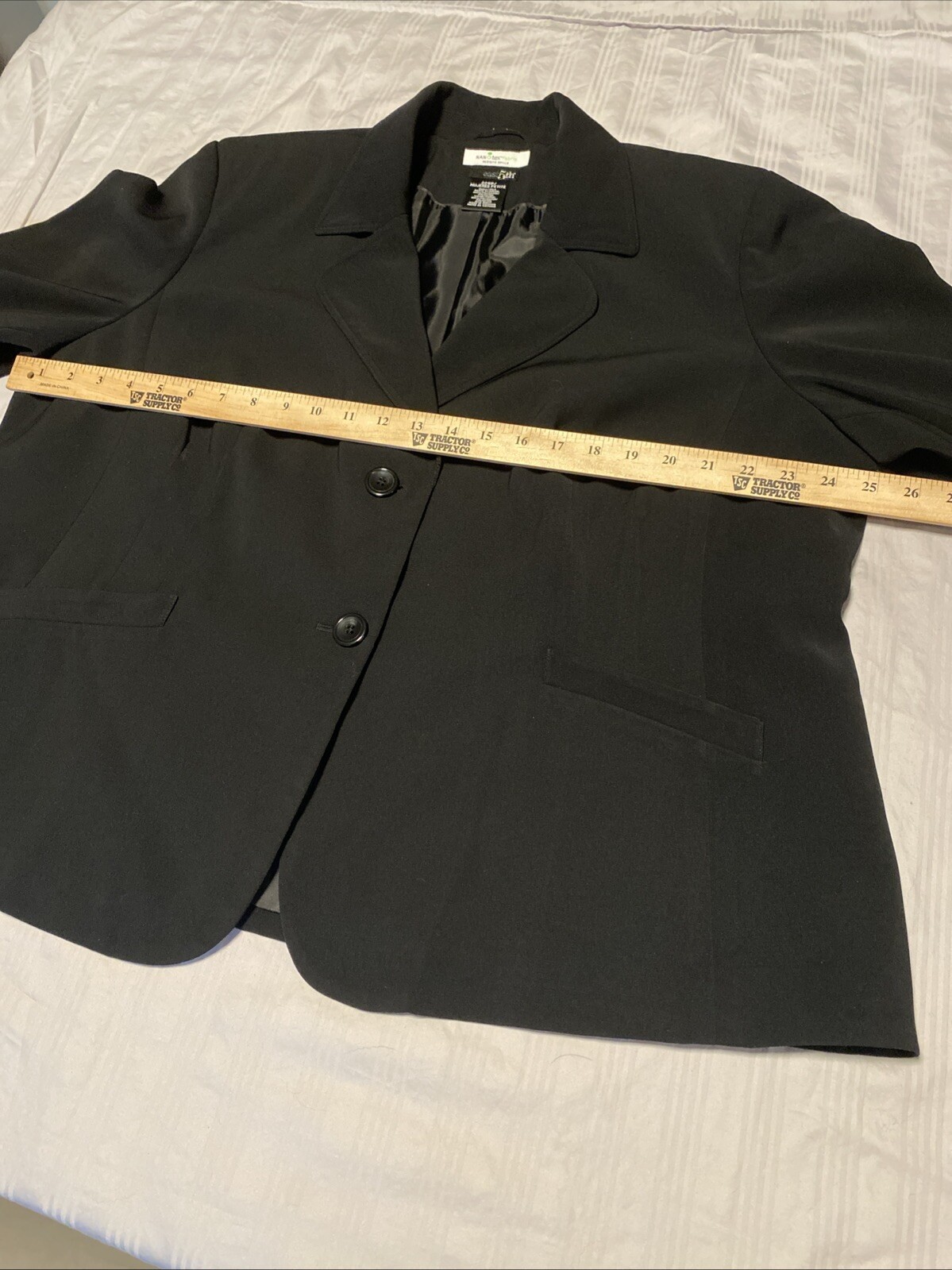 East 5th Size 22P Black Blazer Nanotex Fabric Business Travel Single Breasted