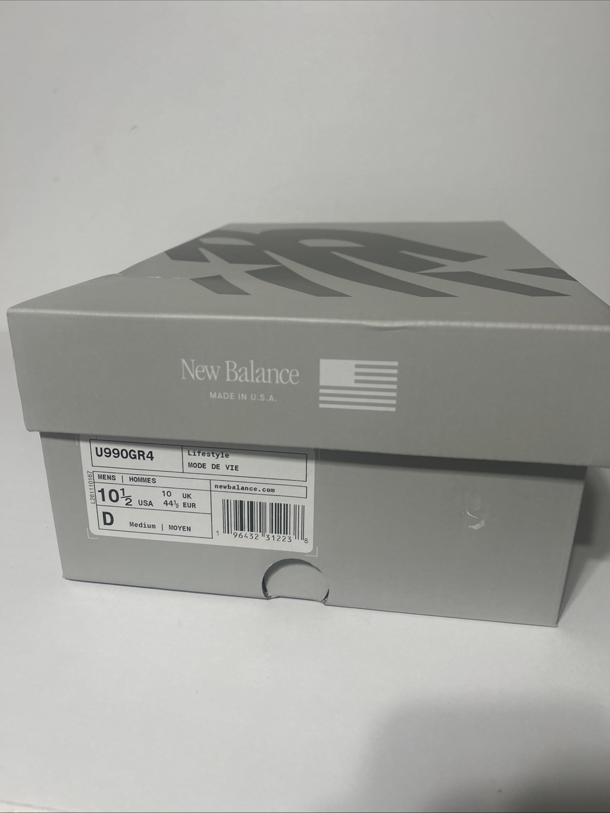 New Balance 990v4 Made in USA Grey Silver U990GR4 Mens US Size 10.5