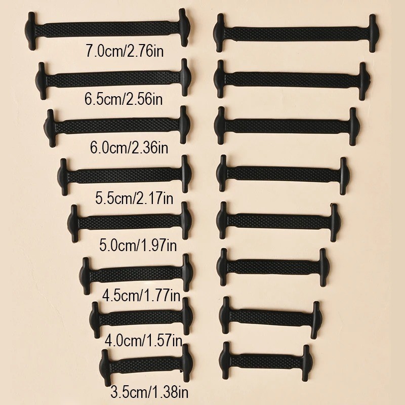16pcs Elastic No Tie Shoelaces Silicone Stretch Rubber Bands Unisex Sneakers